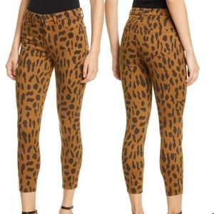 L’AGENCE Margot Crop Leopard Print Skinny Jeans‎